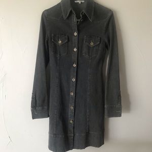 GERMANO ZAMA ITALY charcoal denim duster